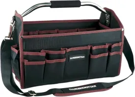 20 In Tool Carrier, Open Top Tool Tote 30 Pockets, Waterproof Tool Bag For Men, Foldable Wide Mouth Electricians Tool Bag, With Stainless Steel Handle and Removable Shoulder Strap