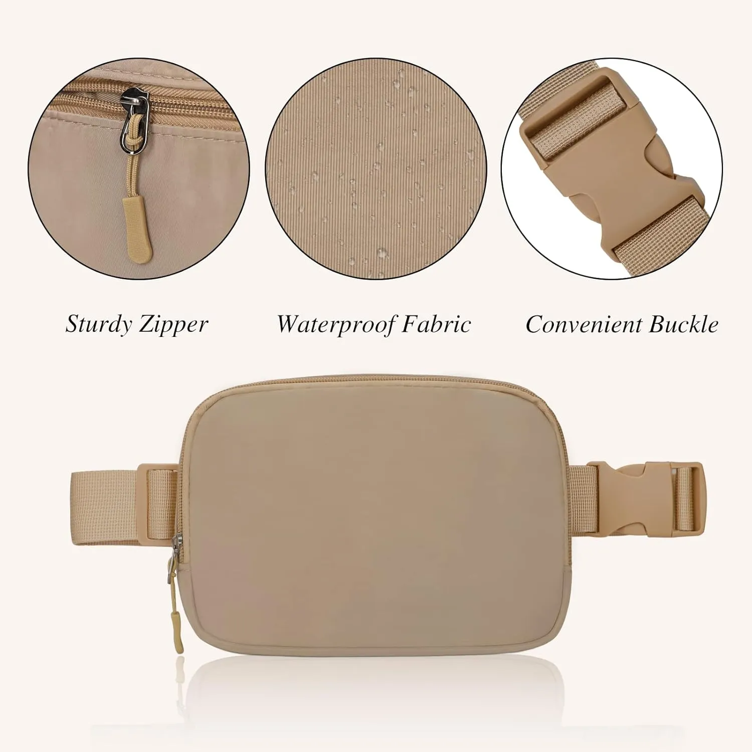 Belt Bag for Women - Crossbody Bags - Black, Adjustable Strap, Fashion Cross Body Fanny Pack for Running Workout Hiking Travel (Brown)