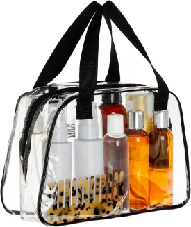 Clear Stadium Approved Tote Bag, 11x4x7-Inch Transparent Plastic Bag with Zippers, Handles for Concerts, Sporting Events, Music Festivals, Work, School, and Gym