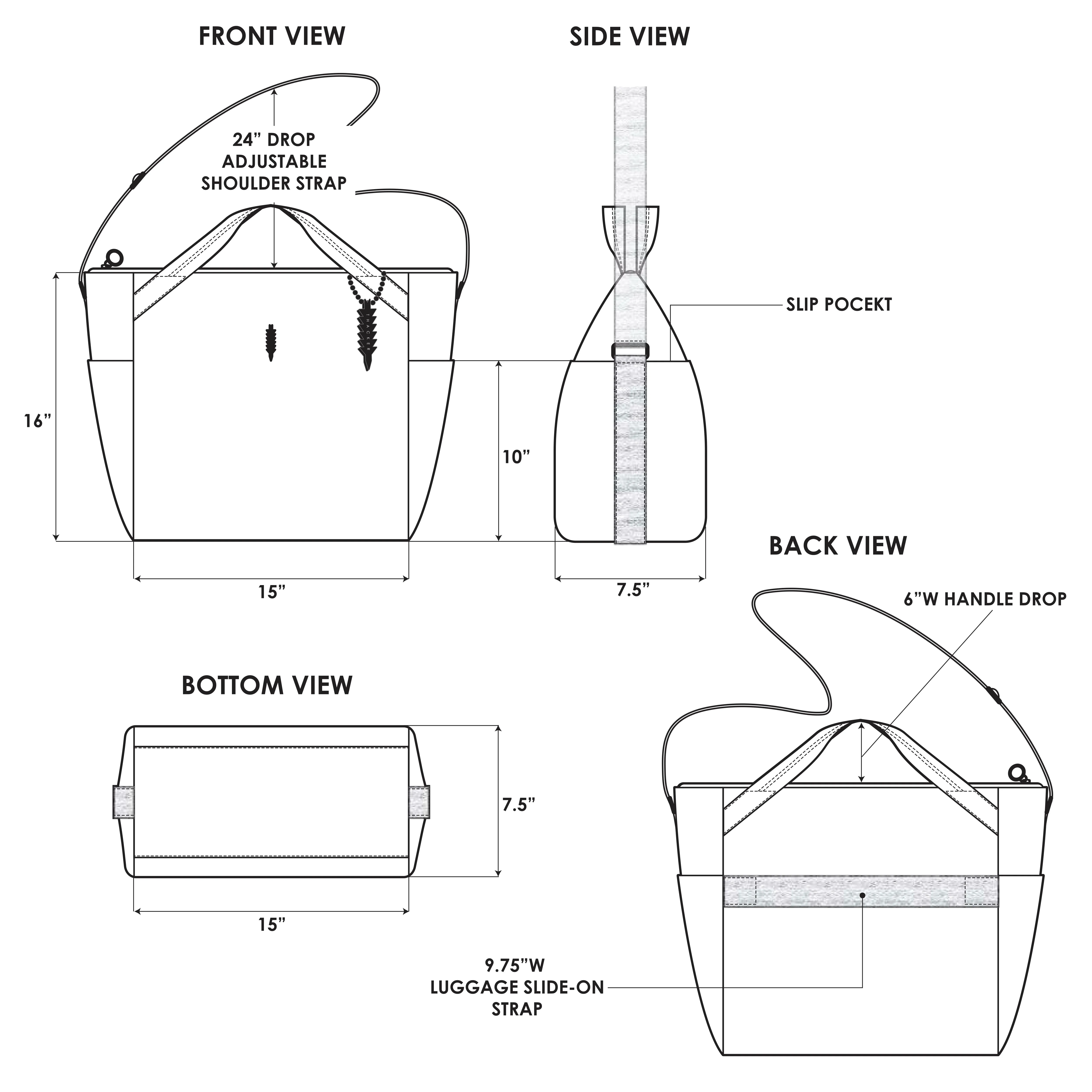 Cocoon Utility Tote | Black Neoprene