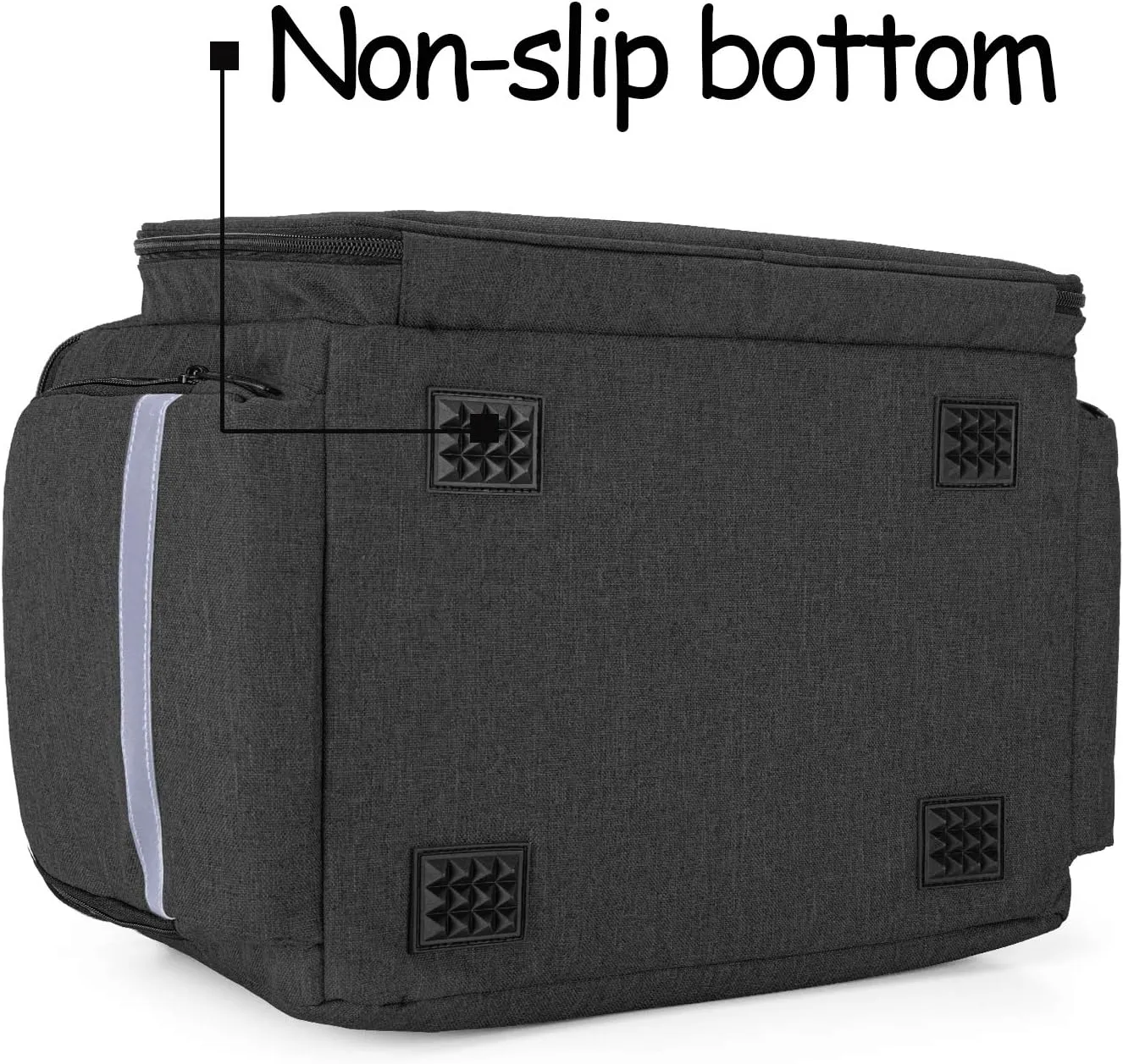 CURMIO Nurse Bag, Medical Bag with Inner Dividers and No-Slip Bottom for Home Visits, Health Care, Hospice, For Nursing Students, Physical Therapists, Doctors,Black (Patent Pending)