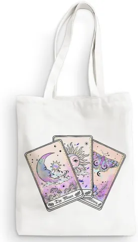 Decohim Funny Skull Tarot Card Sarcastic Canvas Tote Bag Grocery Bags Witchy Gifts for Women Halloween Birthday Christmas