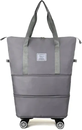 Expandable Large Capacity Weekender and Gym Tote for Women: Versatile Travel Duffel with Detachable Wheels and Dry-Wet Separation, Water-Resistant - Ideal Carry On Bag