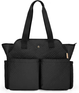 Fasrom Teacher Tote Bag for Work Women, Large Teacher Bags and Totes with Laptop Compartment to Organize Teaching Supplies and More, Black (Empty Bag Only)