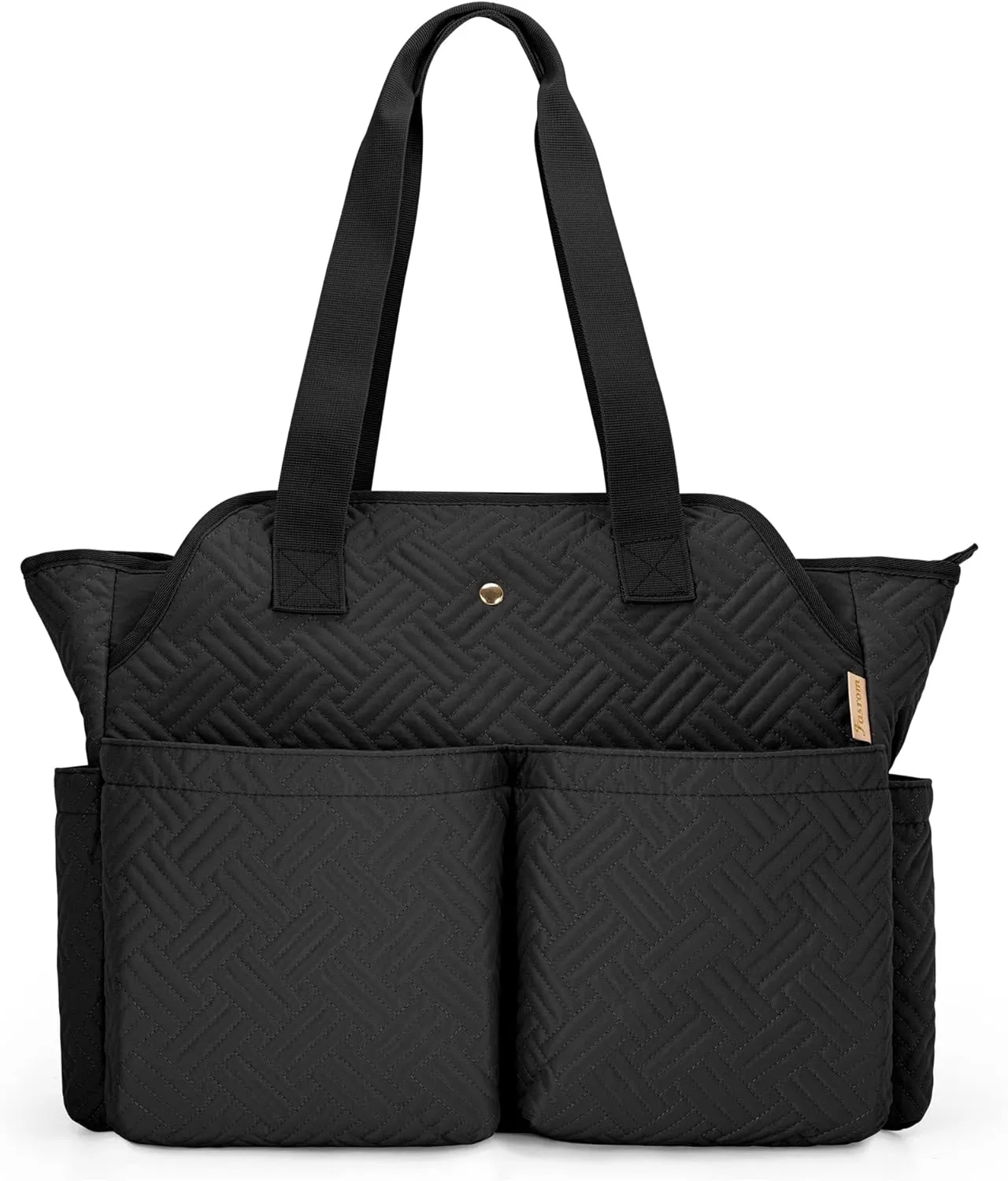 Fasrom Teacher Tote Bag for Work Women, Large Teacher Bags and Totes with Laptop Compartment to Organize Teaching Supplies and More, Black (Empty Bag Only)