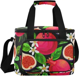Fig Flora Black Insulated Cooler Bag for Women Men Leakproof 24 Can Camping Lunch Coolers for Travel Outdoors Trip