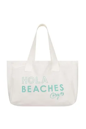 HOLA BEACHES Canvas Tote Beach Bag HOLA BEACHES Canvas Tote Beach Bag