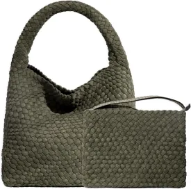 JINMANXUE Woven Purse for Women, Neoprene Top-handle Shoulder Bag, Hobo Tote, Travel Handbag, Wrist Bag For Work Shopping