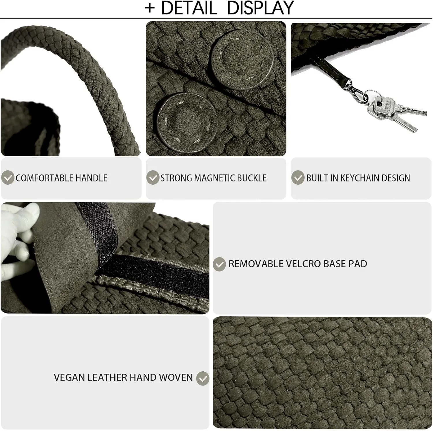 JINMANXUE Woven Purse for Women, Neoprene Top-handle Shoulder Bag, Hobo Tote, Travel Handbag, Wrist Bag For Work Shopping
