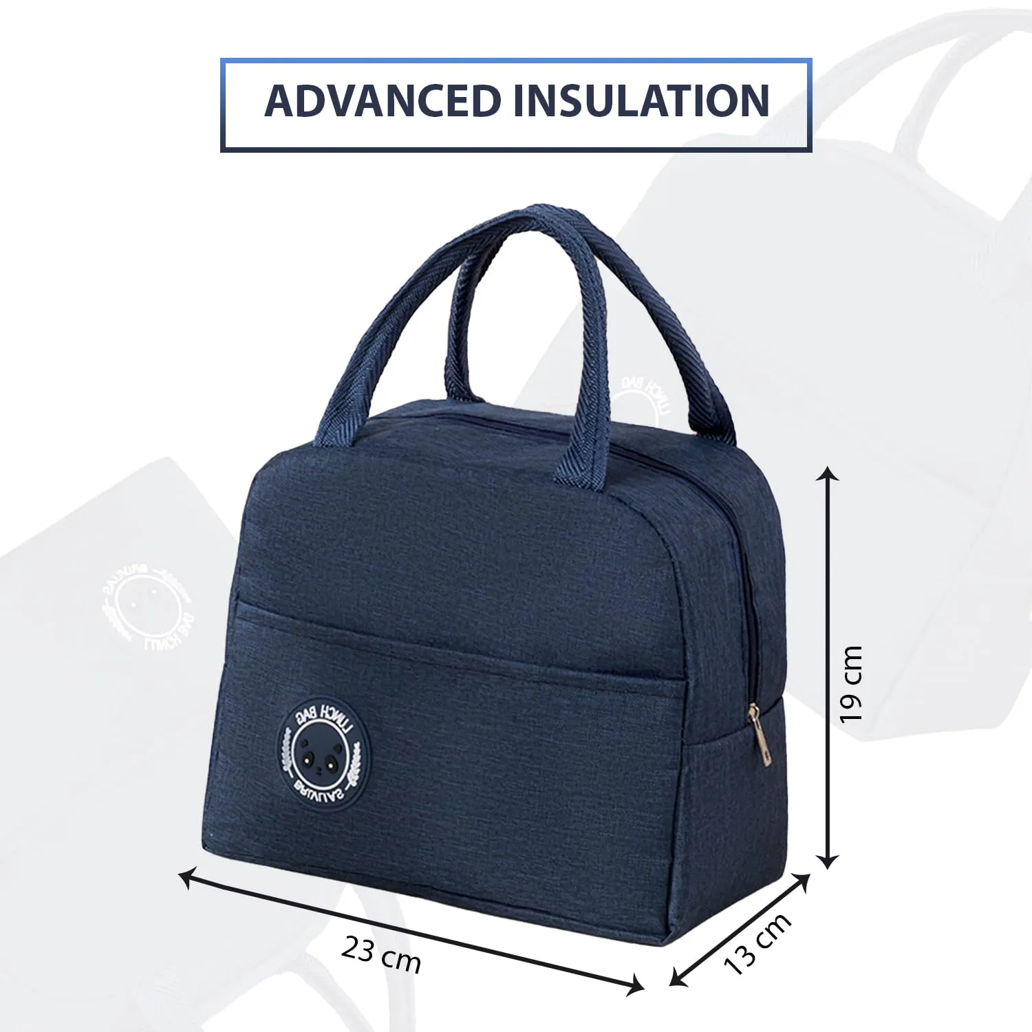 Kuber Industries Pack of 3 Lunch Bag | Lunch Bag for Office | Lunch Bag for College | Reusable Lunch Bag | Lunch Bag for Adults | Tiffin Lunch Bag with Handle | Plain | LYN12-GRY | Grey