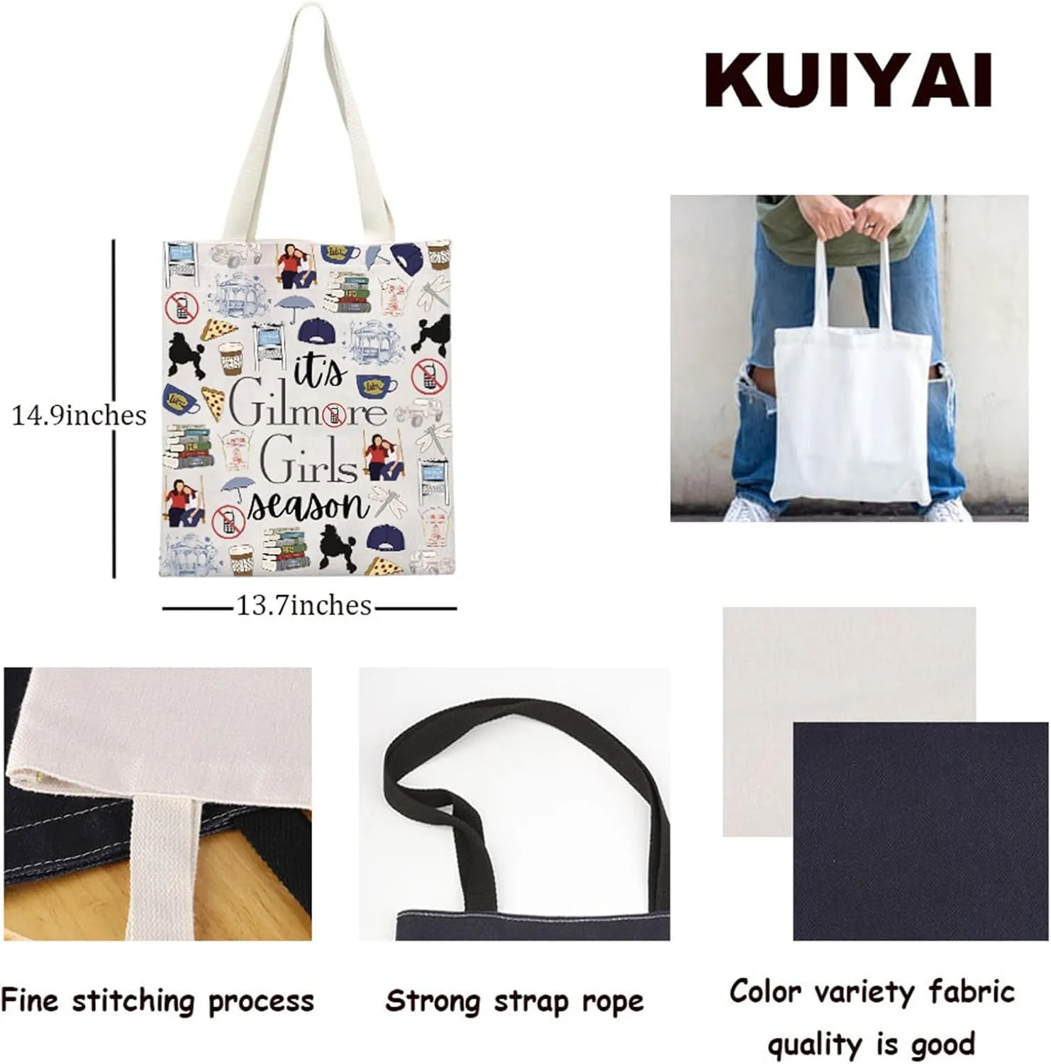 KUIYAI TV Show Merchandise Tote Bag Lukes Coffee Gift Rory Lorelai Lovers Gift Its Season Shoulder Bag