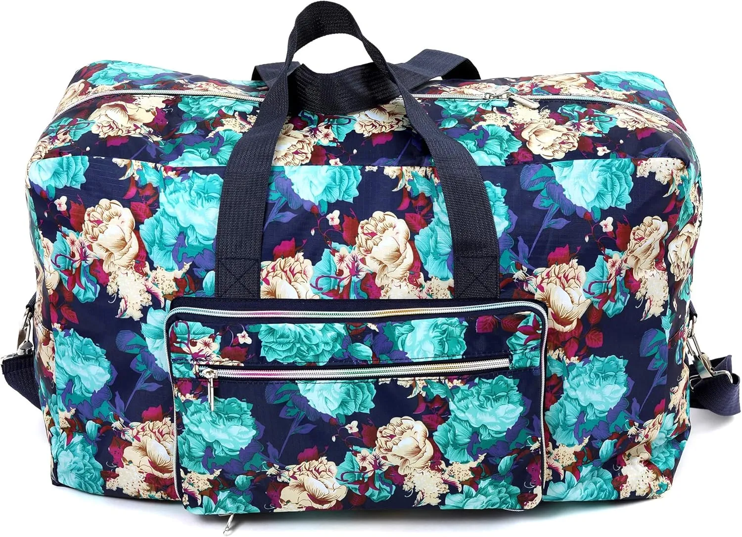Large Foldable Travel Duffel Bag, Sports Tote Gym Bag For Women with Trolley Sleeve Weekender Overnight Carry On Checked Luggage Bag Hospital Bag Tote Shoulder Handbag Bag