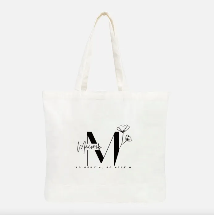 Macomb Coordinates Large Tote Bag