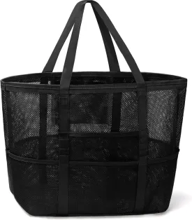 Mesh Beach Bag, Large Beach Bag Swimming Bag Foldable Mesh Tote for Your Family Beach Trip