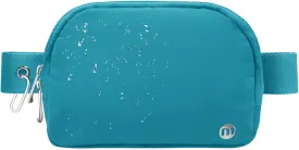 Mums Memory Waterproof Mini Belt Bag for Women, Casual Nylon Everywhere Crossbody Fanny Pack for Travel, Running, Hiking, and Cycling(Light Blue)