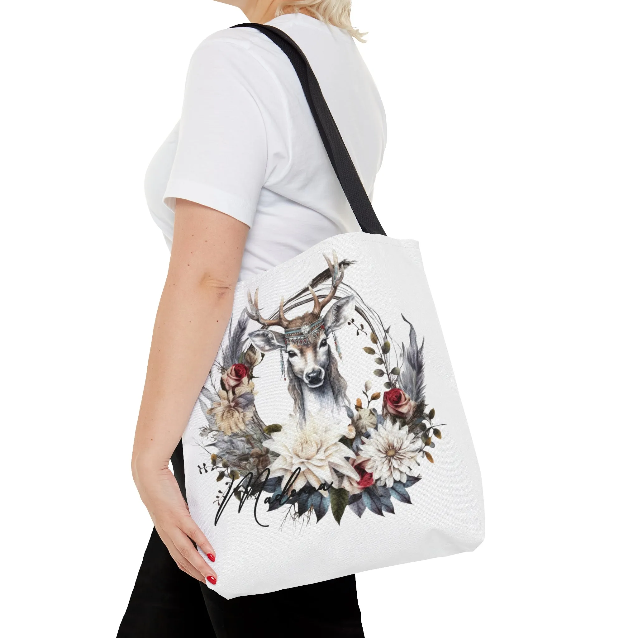 Personalised Tote Bag, Boho Reindeer bag, Reindeer Tote Bag, Personalised/Non-Personalised