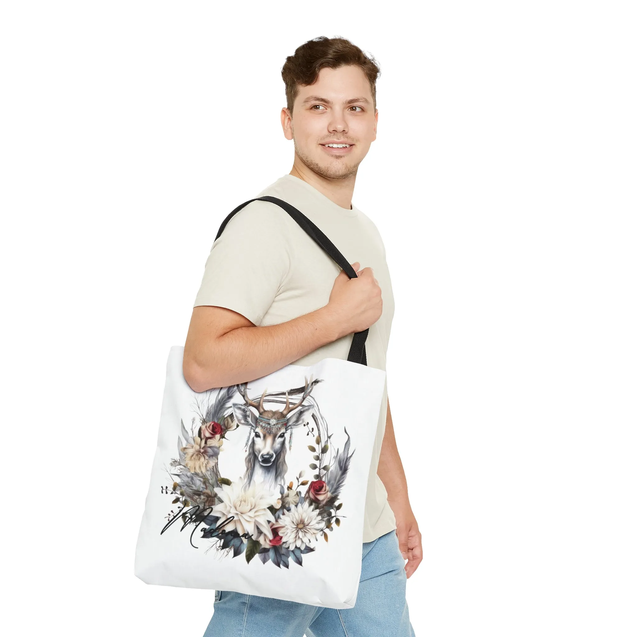 Personalised Tote Bag, Boho Reindeer bag, Reindeer Tote Bag, Personalised/Non-Personalised