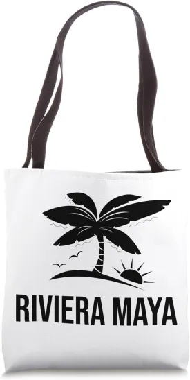 Riviera Maya Palm Tree Vacation Sunset Beach Ocean Tote Bag