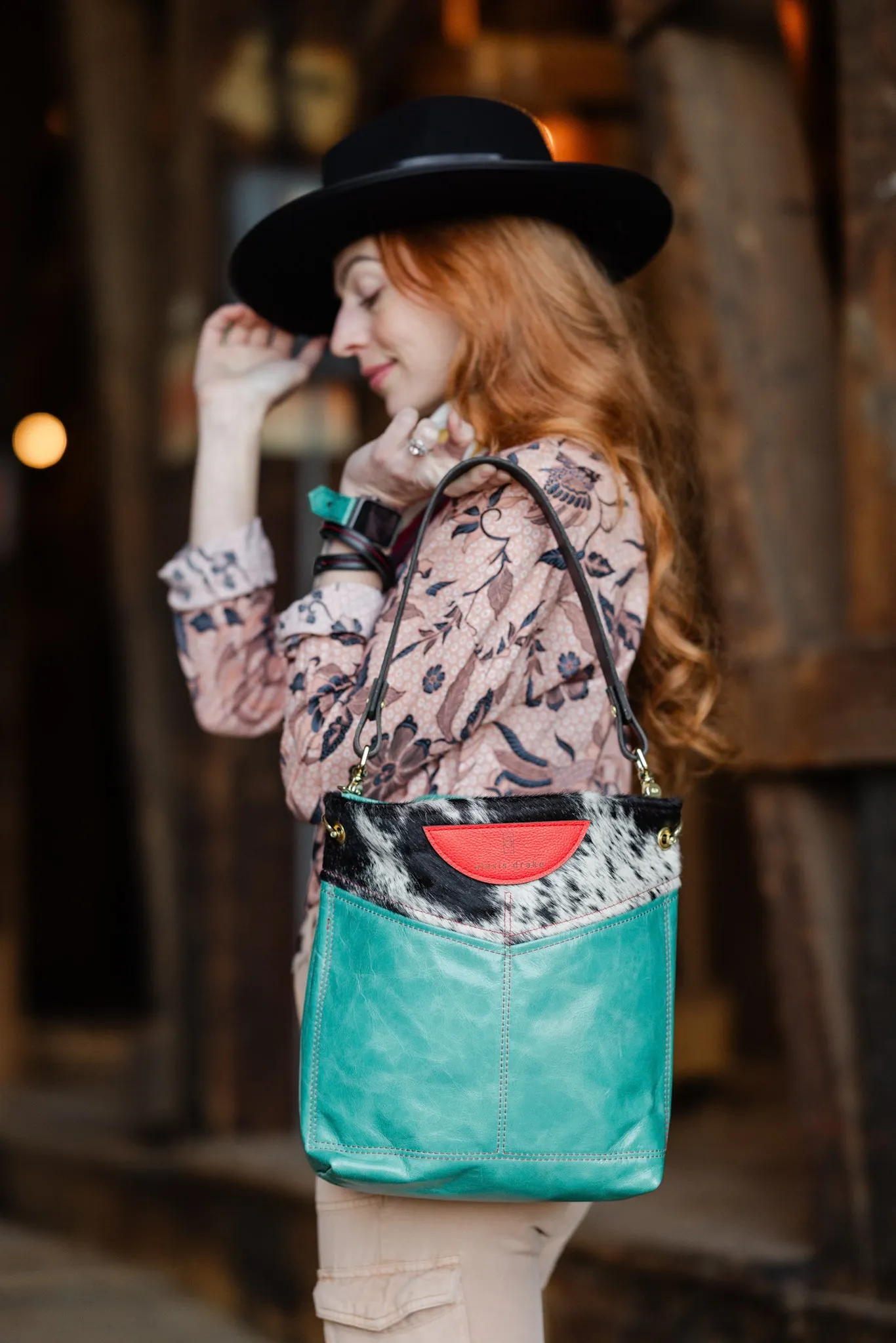 Rodeo Collection | V-Tivoli Shoulder Tote | Hair-on-Hide   Cactus