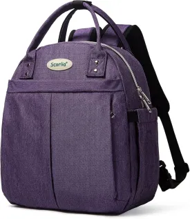 Scorlia Insulated Lunch Bag for Women, with Side pocket, Tall Reusable lunch Box Container with Drinks Holder for Women, Office, Beach, Picnic, Purple