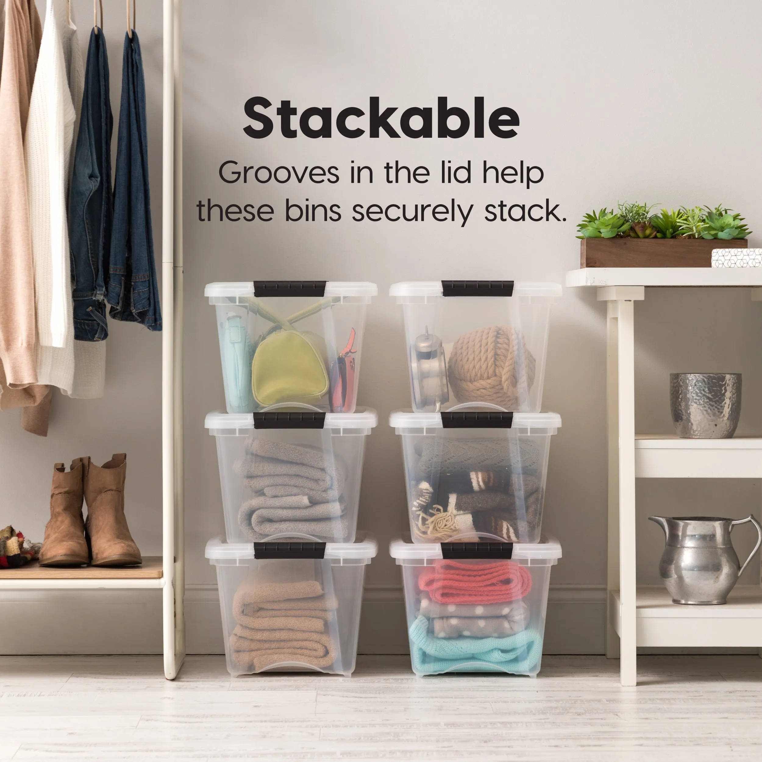 Stack & Pull™ Storage Box - 19 QT 4 Pack