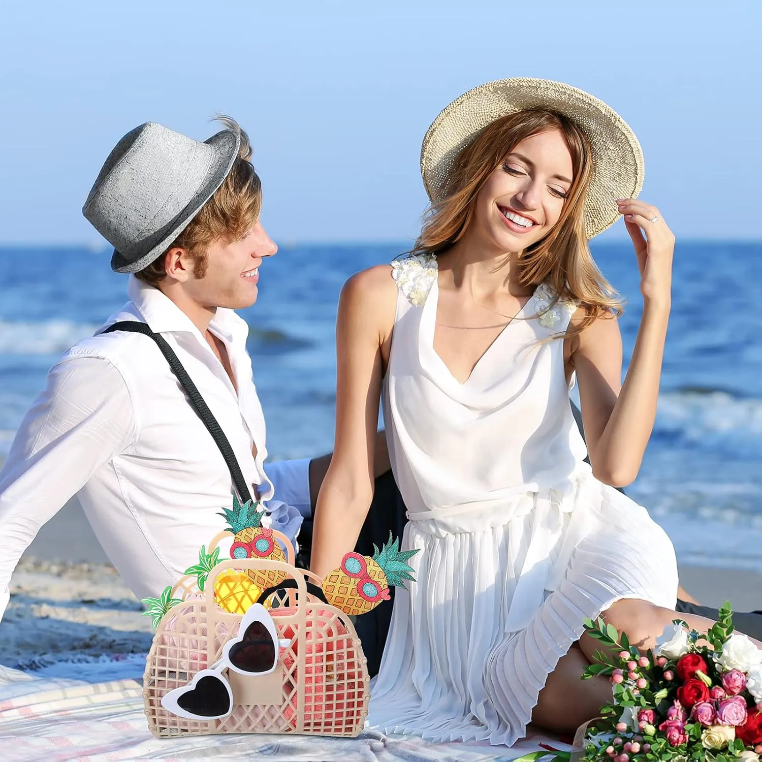 Tatuo 8 Pcs Jelly Purse Jelly Basket Beach Bags Reusable Handbags Plastic Easter Egg Basket for Women Girls kid