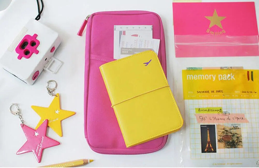 US 1-2 Pcs Travel Wallet Passport Holder Accessories Document Organizer Bag Case