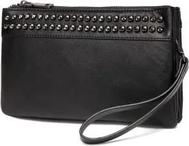 VASCHY Wristlet Clutch Purses, SAC Large Studs Soft Faux Leather Crossbody Evening Clutch Wallet for Women