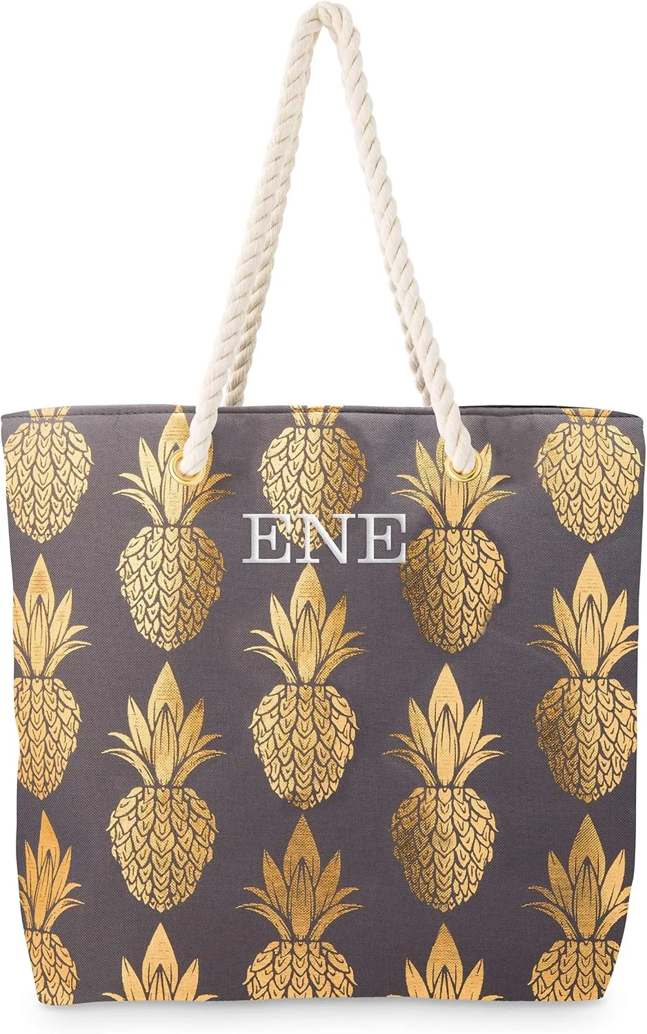WEDDINGSTAR Personalized Extra-Large Cotton Canvas Fabric Beach Tote Bag