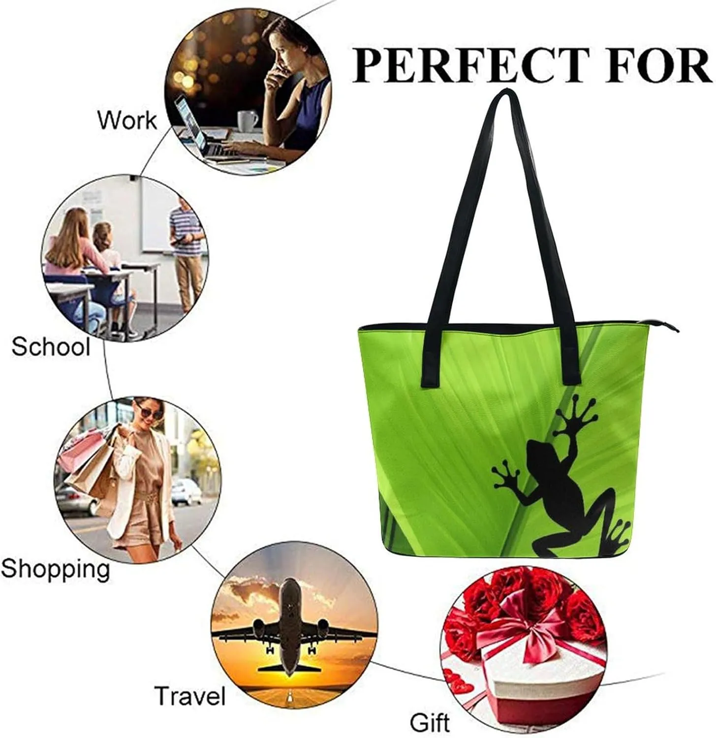 Women's Leather Large Capacity Work Tote Bag Handbags Big Commuter Bag