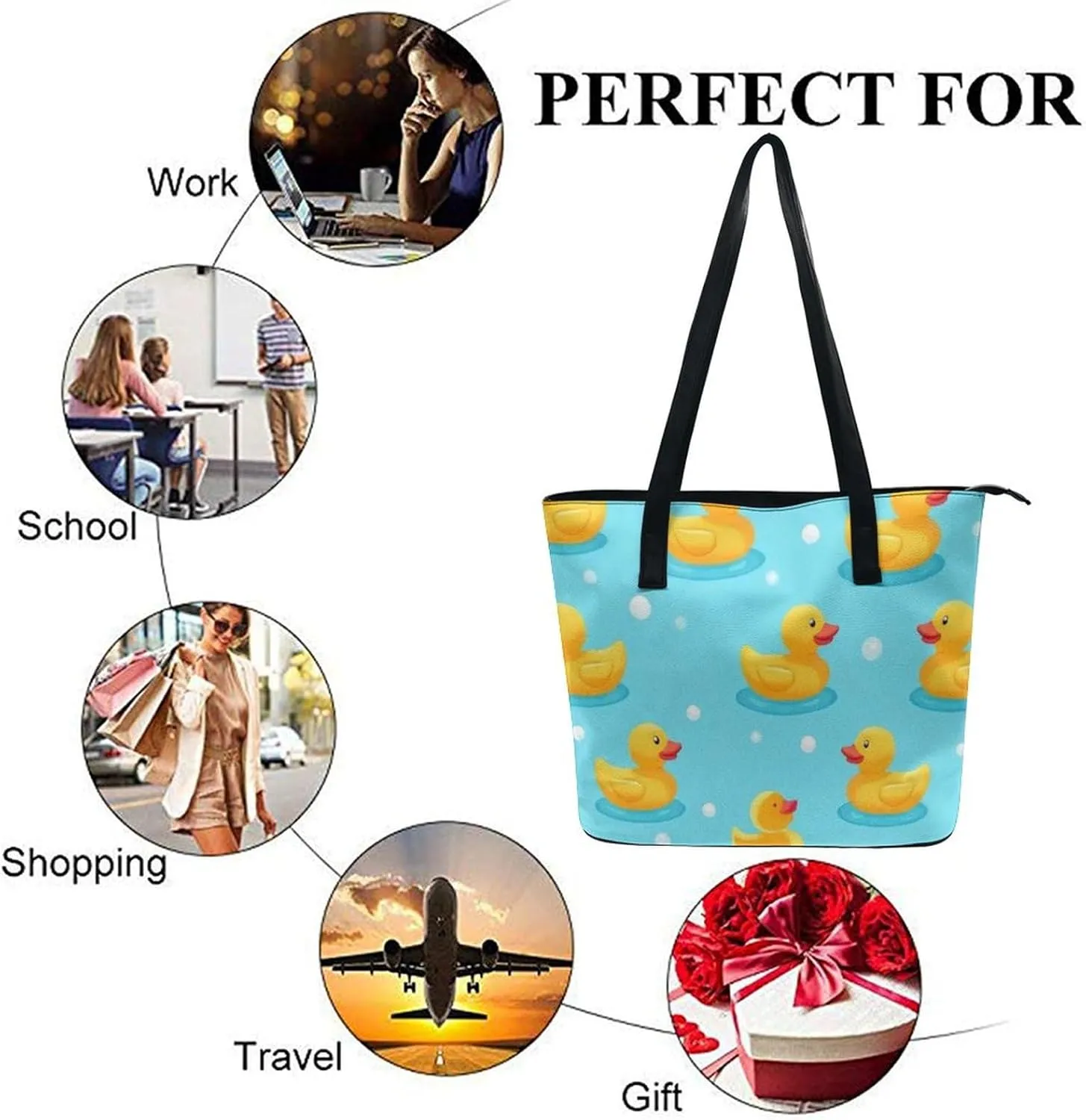 Women's Leather Large Capacity Work Tote Bag Handbags Big Commuter Bag