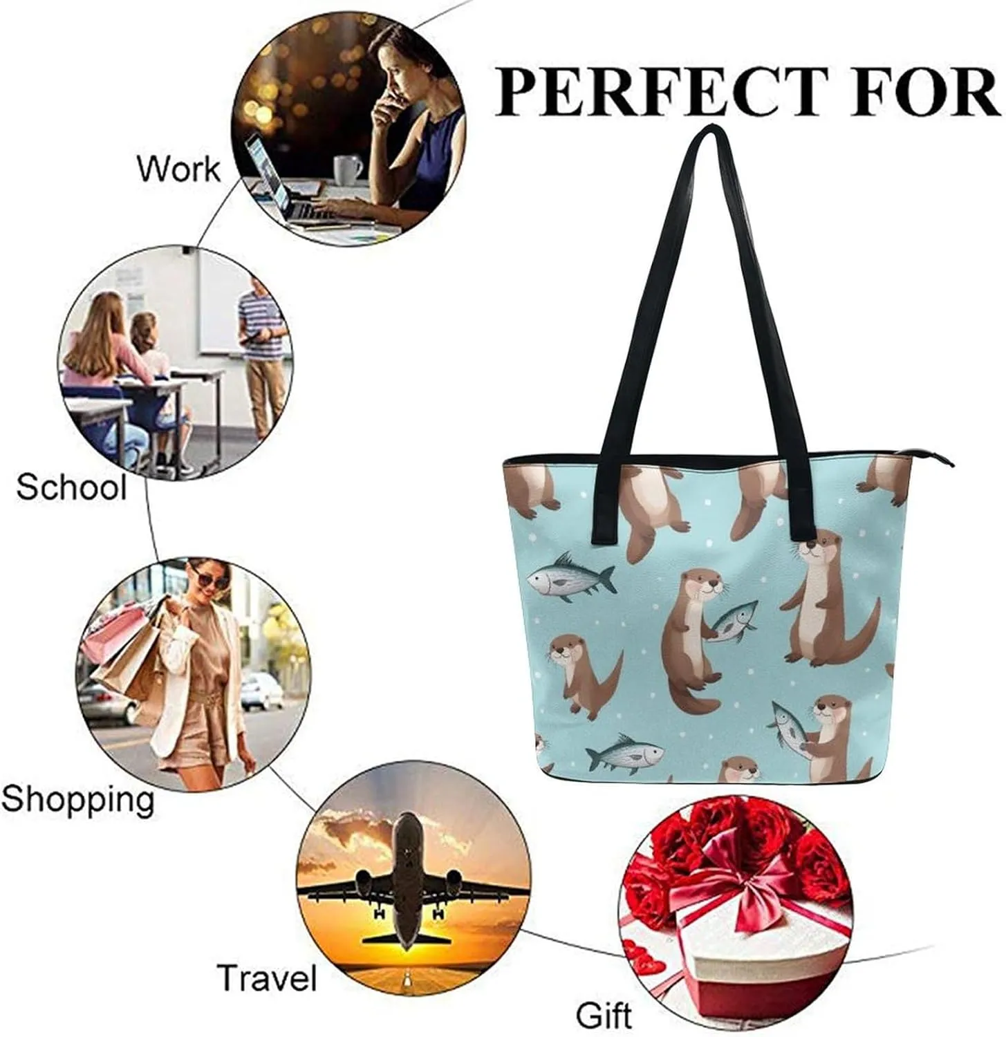 Women's Leather Large Capacity Work Tote Bag Handbags Big Commuter Bag